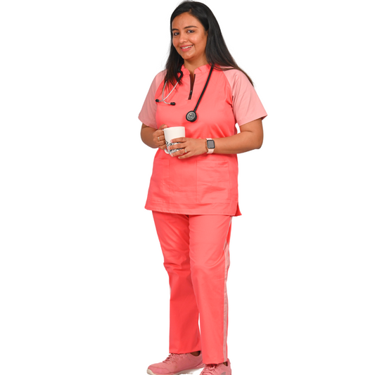 Rose dual colour Scrub Set (Top + Pant)