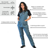women doctor scrubs in stretchable grey black colour