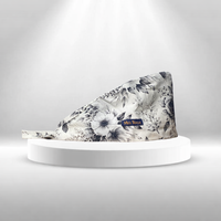 Subtle floral print unisex surgical scrub cap for doctors and nurses