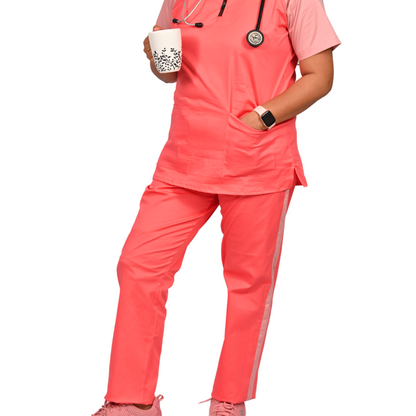 Rose dual colour Scrub Set (Top + Pant)