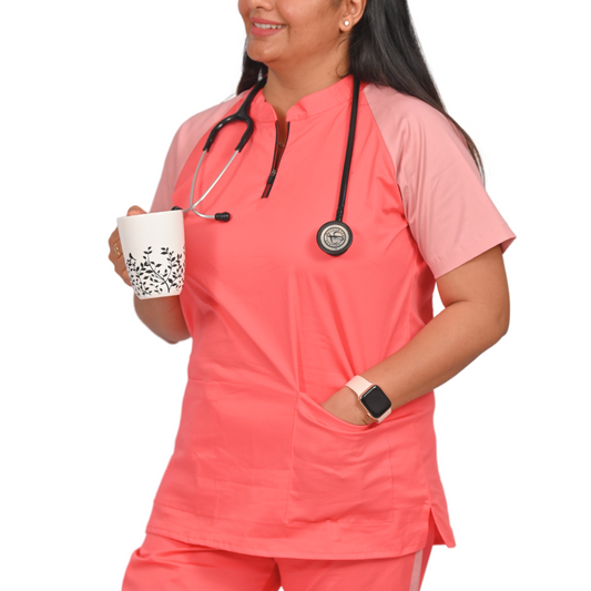 Rose dual colour Scrub Set (Top + Pant)