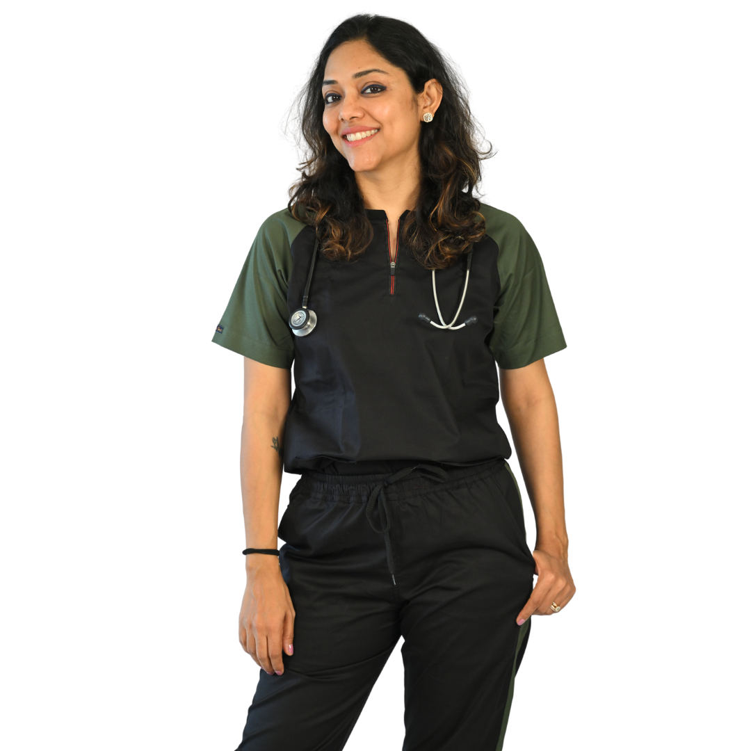 Black women doctor scrubs for medical OT, hospital wear, surgeon, dentist, physiotherapist and other doctors