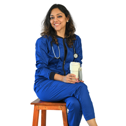 Cotton Stretchable Women Scrub Jacket and Pant Set