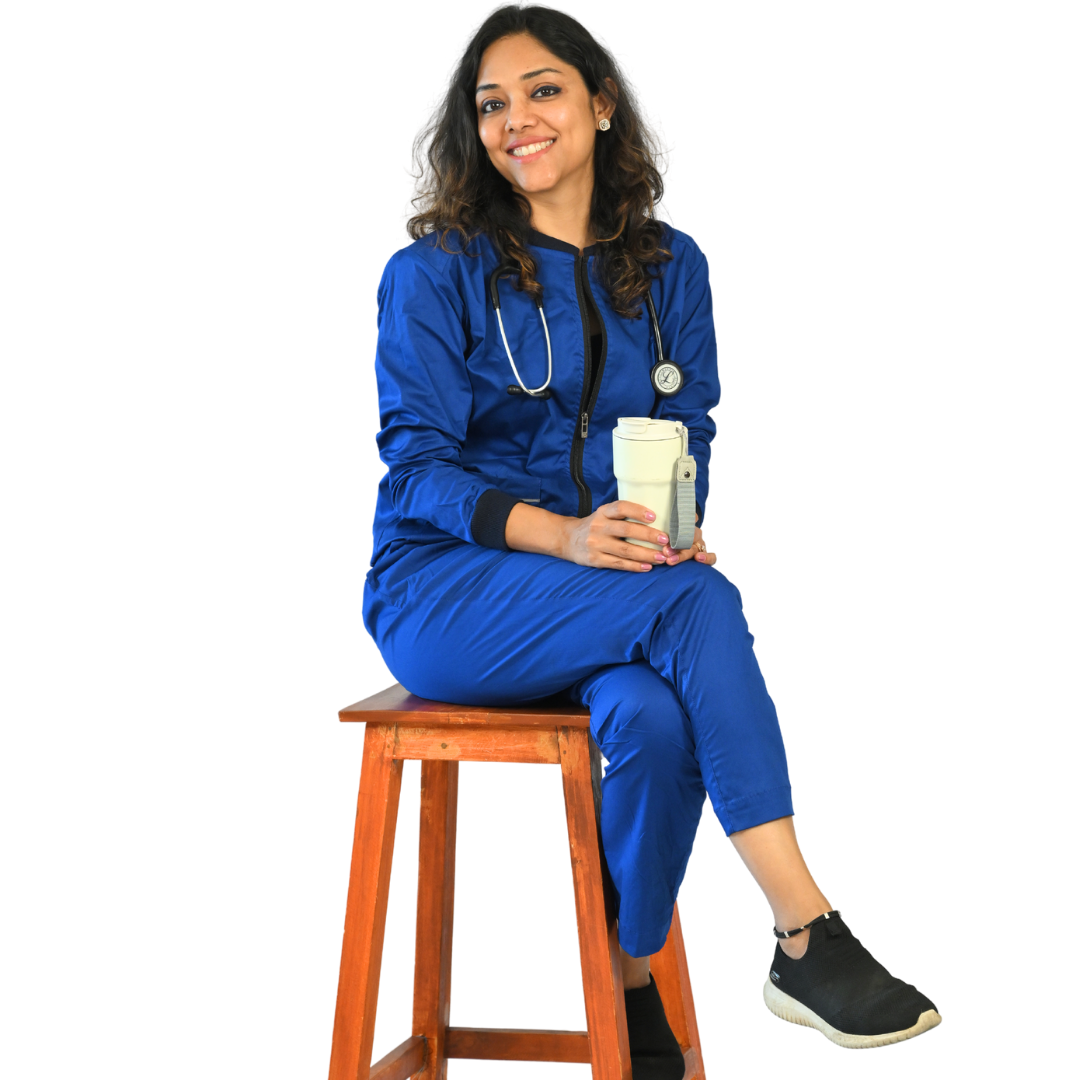 Cotton Stretchable Women Scrub Jacket and Pant Set