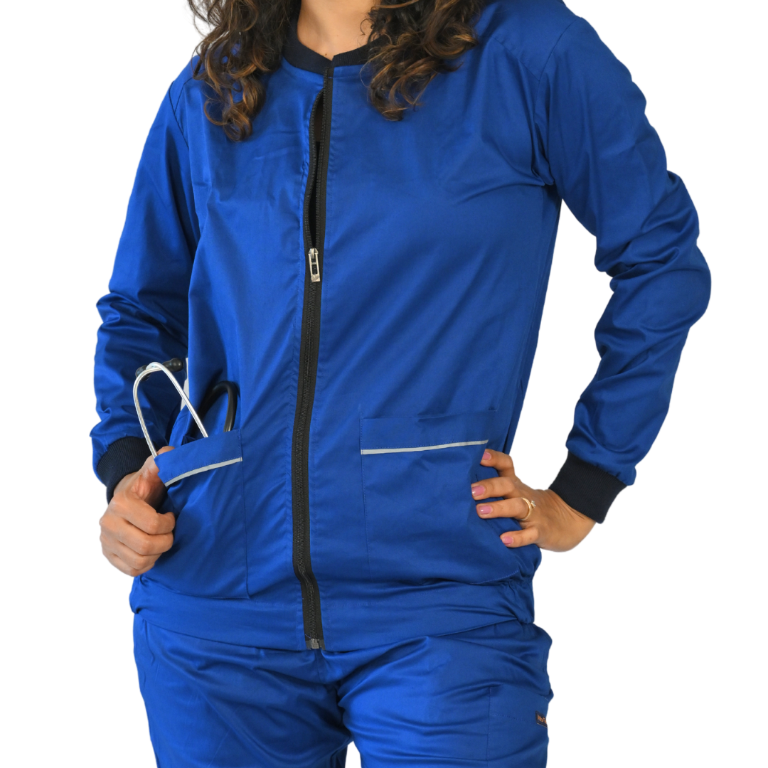 Cotton Stretchable Women Scrub Jacket and Pant Set