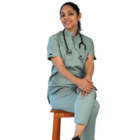 Discover our mint Chinese neck women doctor scrubs, designed in comfortable and stretchable cotton fabric, perfect for surgeons, dentists, and all medical professionals. Elevate your workwear with these stylish and functional scrubs tailored for your profession.