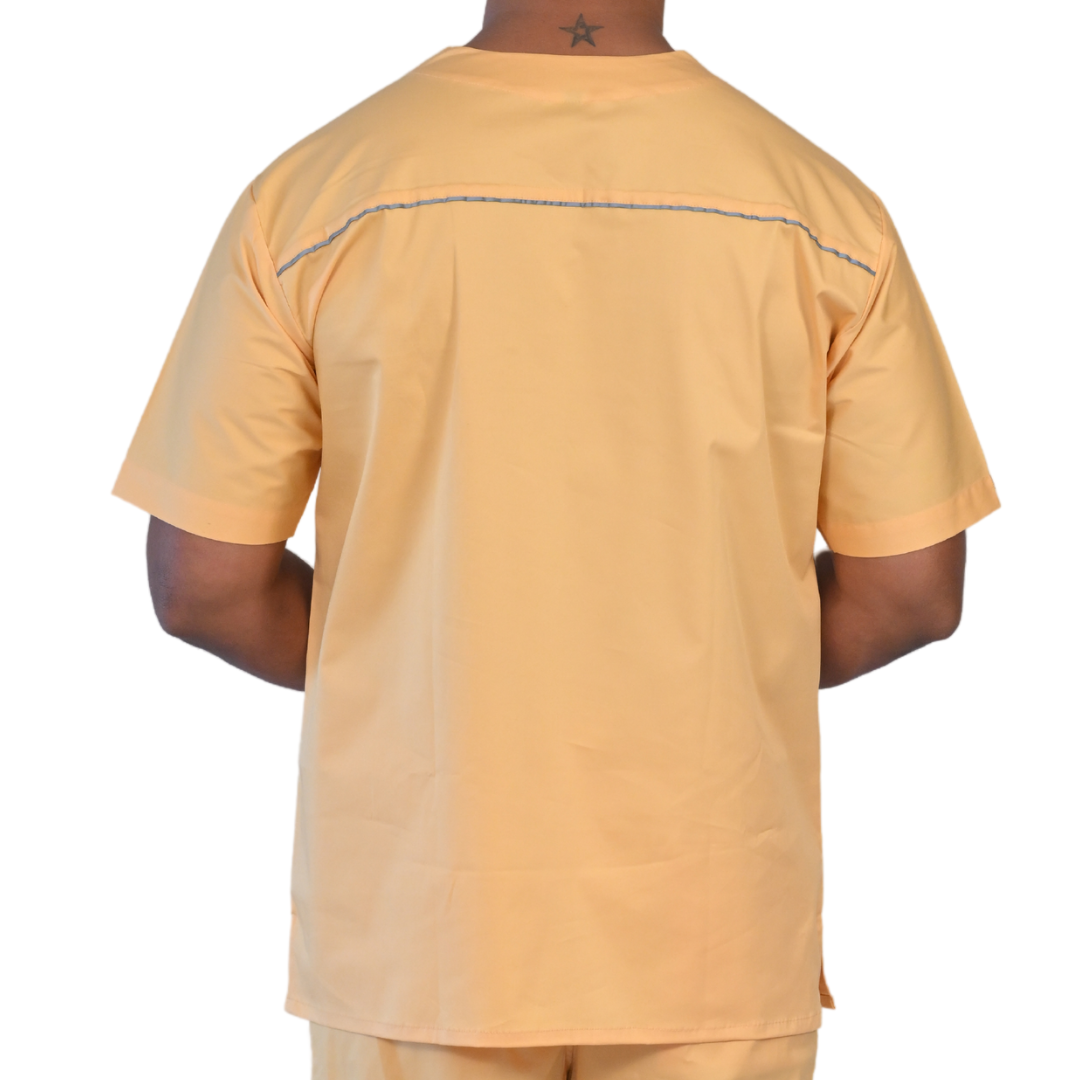 Yellow V neck Stretch Scrubs