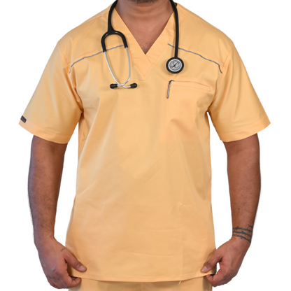 Yellow V neck Stretch Scrubs