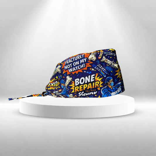 Orthopaedic doctor printed scrub caps for OT