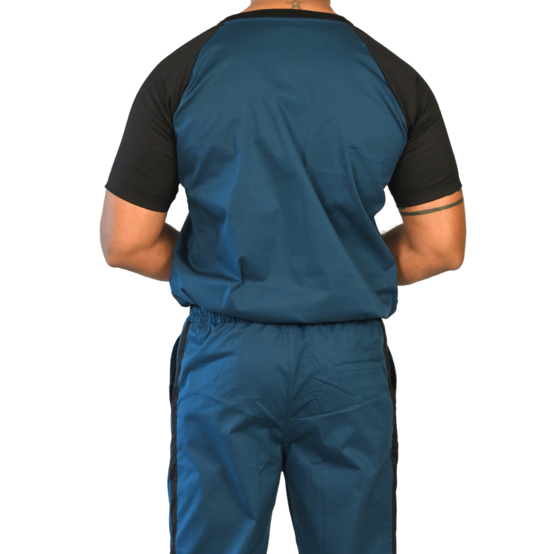 Blue black Dual Scrub Set (Top + Pant)