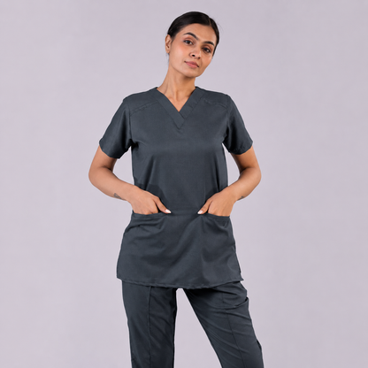 Pro-fit Grey Vneck Women scrubs