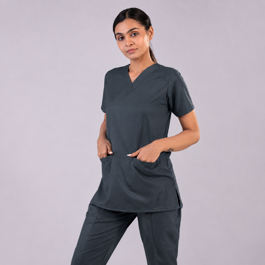 Pro-fit Grey Vneck Women scrubs