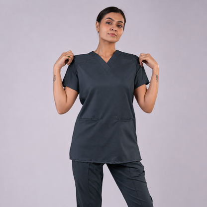 Pro-fit Grey Vneck Women scrubs