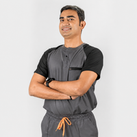 Pro-fit Grey Black Dual scrubs