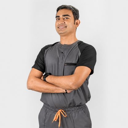 Pro-fit Grey Black Dual scrubs