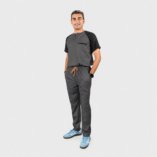 Pro-fit Grey Blue Dual Scrubs