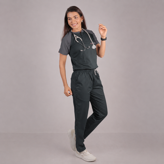 Pro-fit Green Grey Dual women scrubs