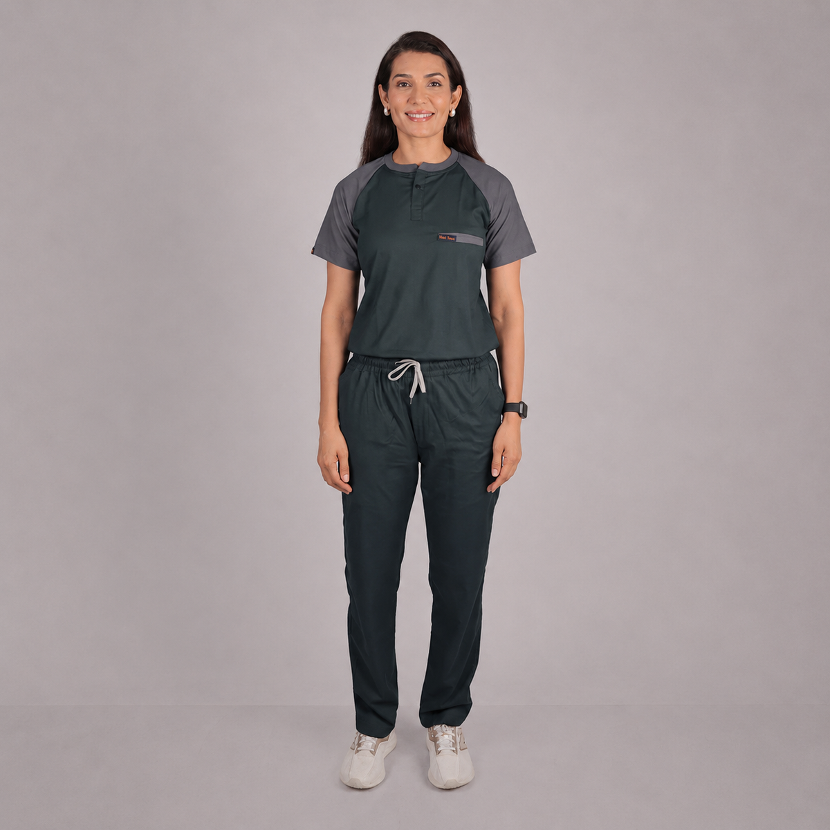Pro-fit Green Grey Dual women scrubs
