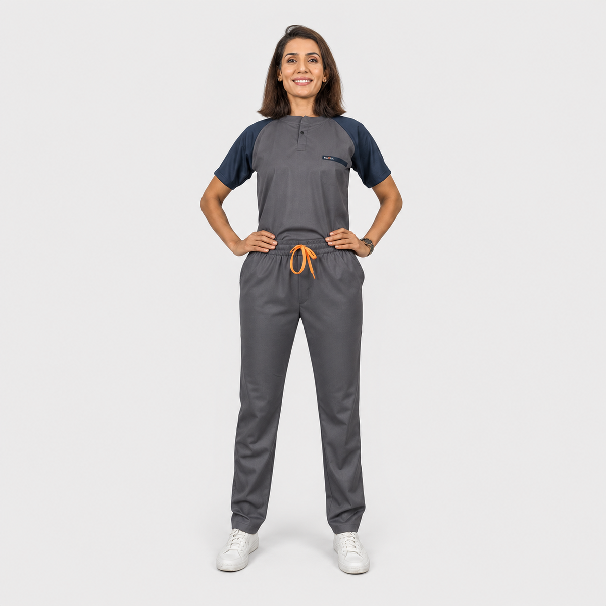 Pro-fit Grey Blue Dual women scrubs