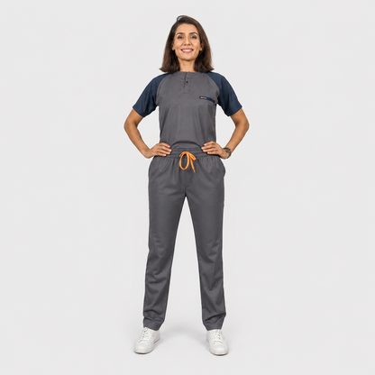 Pro-fit Grey Blue Dual women scrubs