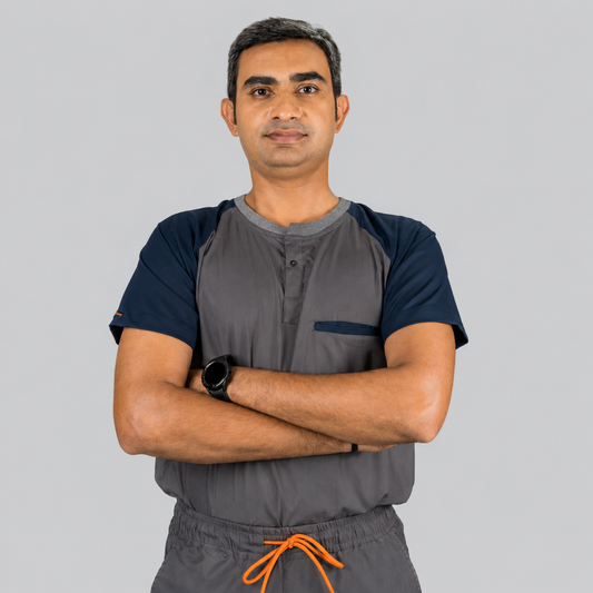 Pro-fit Grey Blue Dual Scrubs