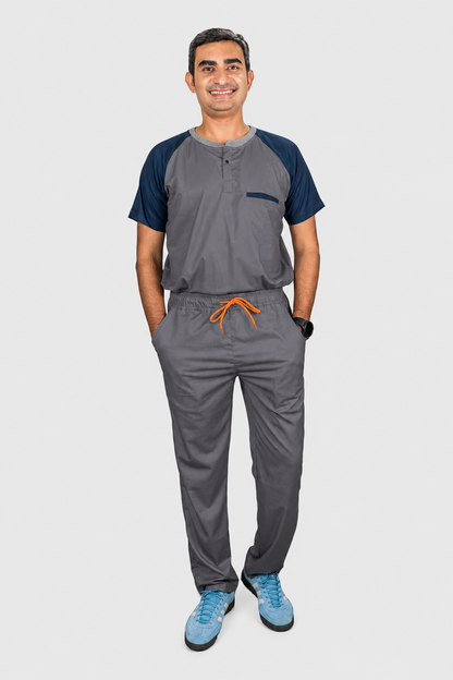 Pro-fit Grey Blue Dual Scrubs