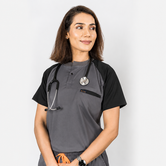 Pro-fit Grey Black Dual women scrubs