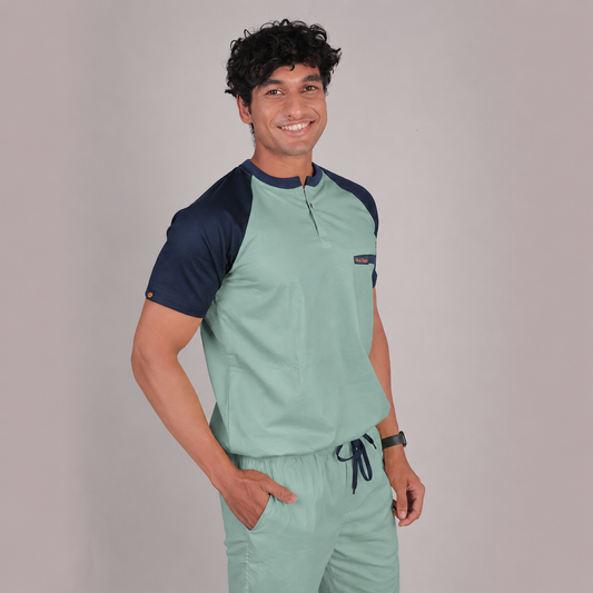 Pro-fit Mint Navy Dual Scrubs