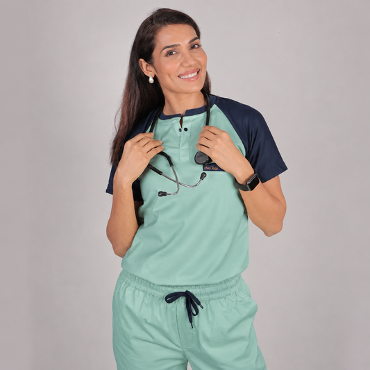 Pro-fit Mint Navy Dual Women's Scrubs