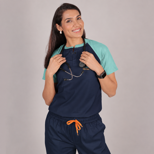 Pro-fit Navy Mint Dual Women's Scrubs