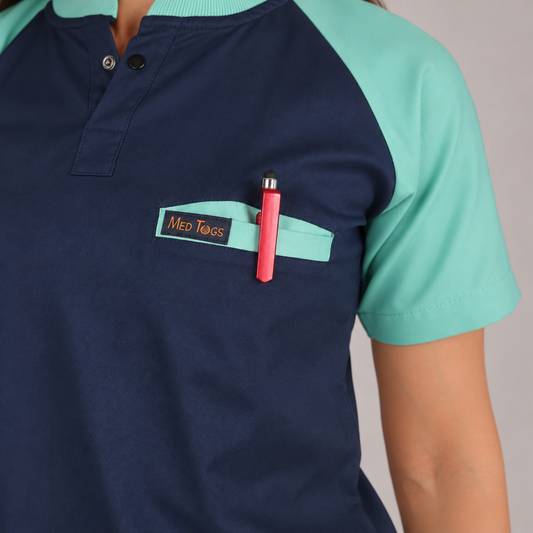 Pro-fit Navy Mint Dual Women's Scrubs