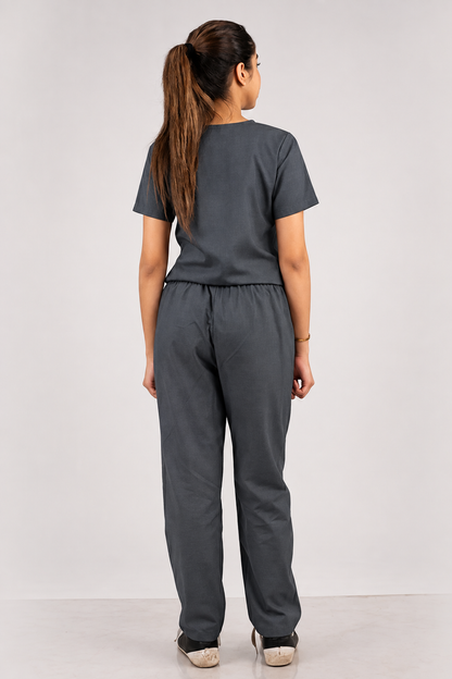Grey Everyday Scrubs – Women V-Neck