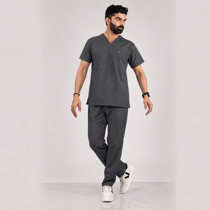 Grey Everyday Scrubs - Men V-Neck