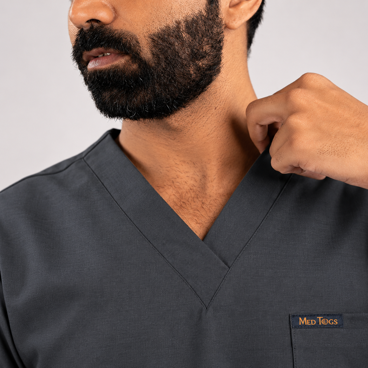 Grey Everyday Scrubs - Men V-Neck