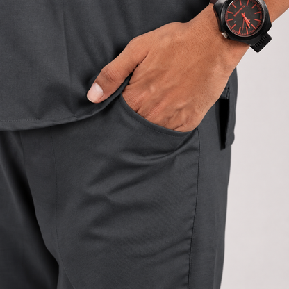 Grey Everyday Scrubs - Men V-Neck