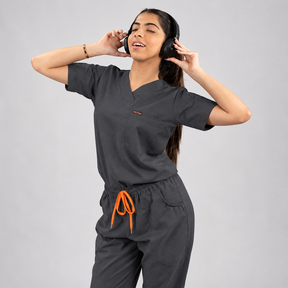 Grey Everyday Scrubs – Women V-Neck