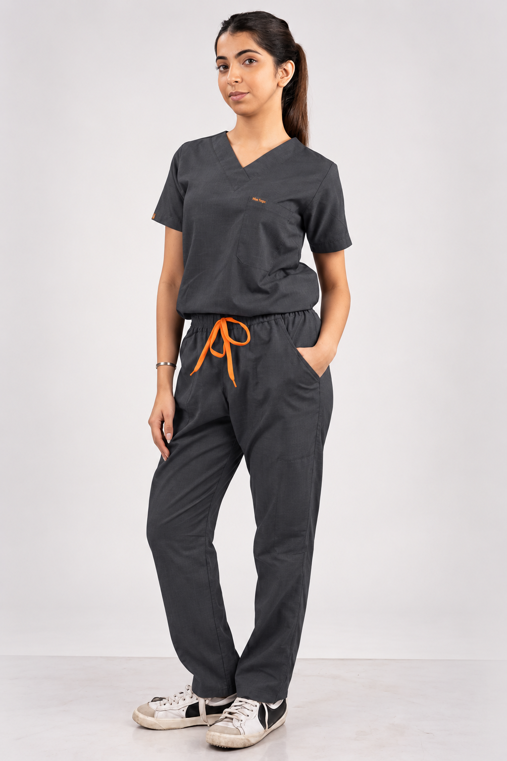 Grey Everyday Scrubs – Women V-Neck