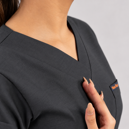 Grey Everyday Scrubs – Women V-Neck