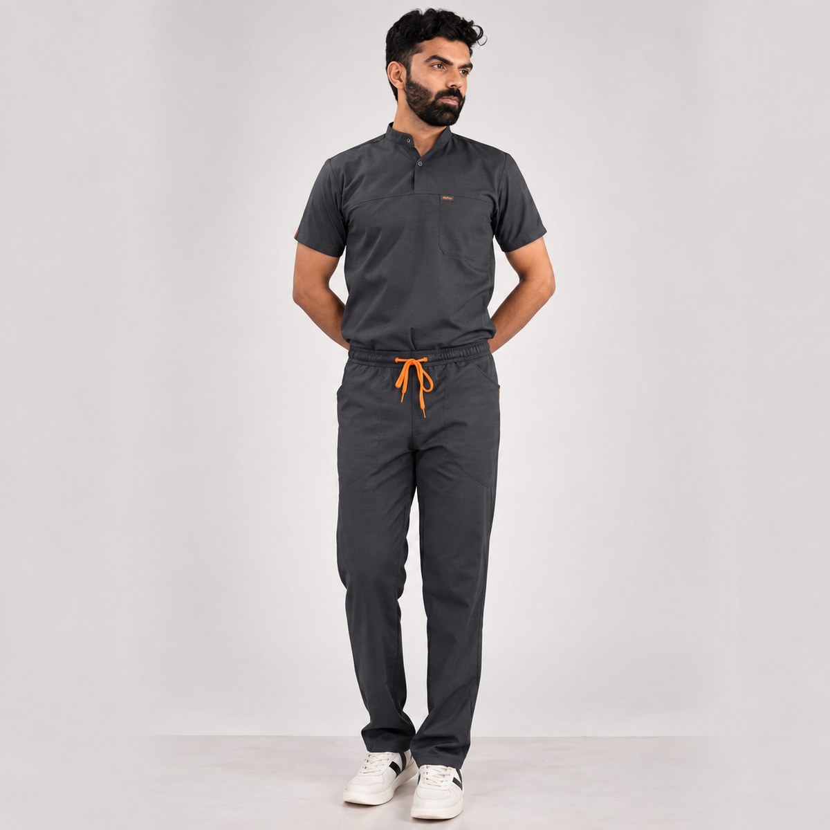 Grey Everyday Scrubs - Men High Neck