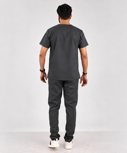 Grey Everyday Scrubs - Men High Neck