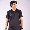 Pro-fit Black Vneck Men scrubs