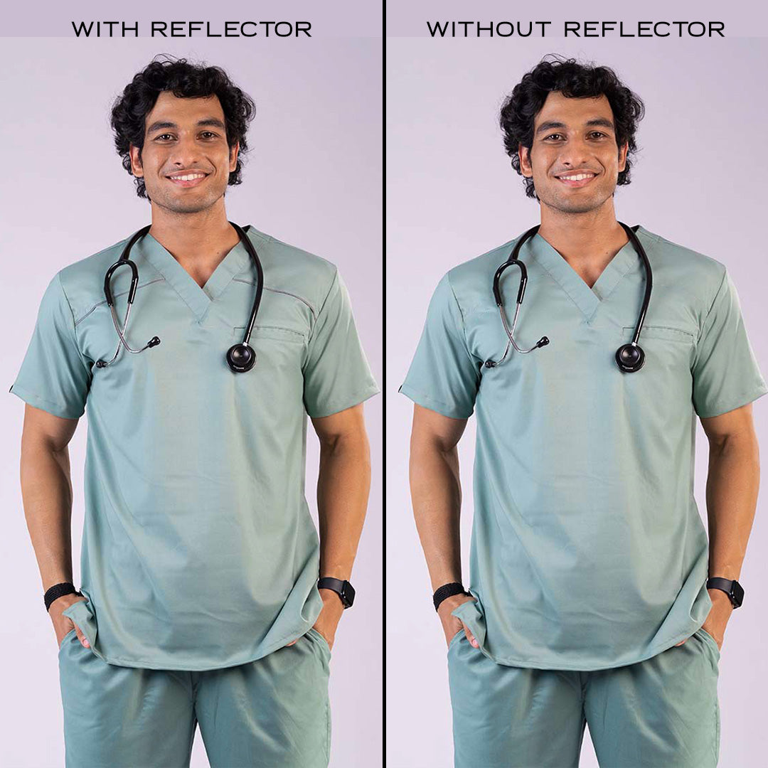 Pro-fit soft mint Vneck Men scrubs