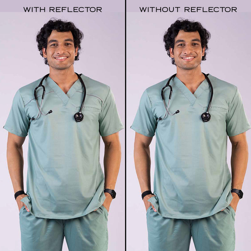 Pro-fit soft mint Vneck Men scrubs