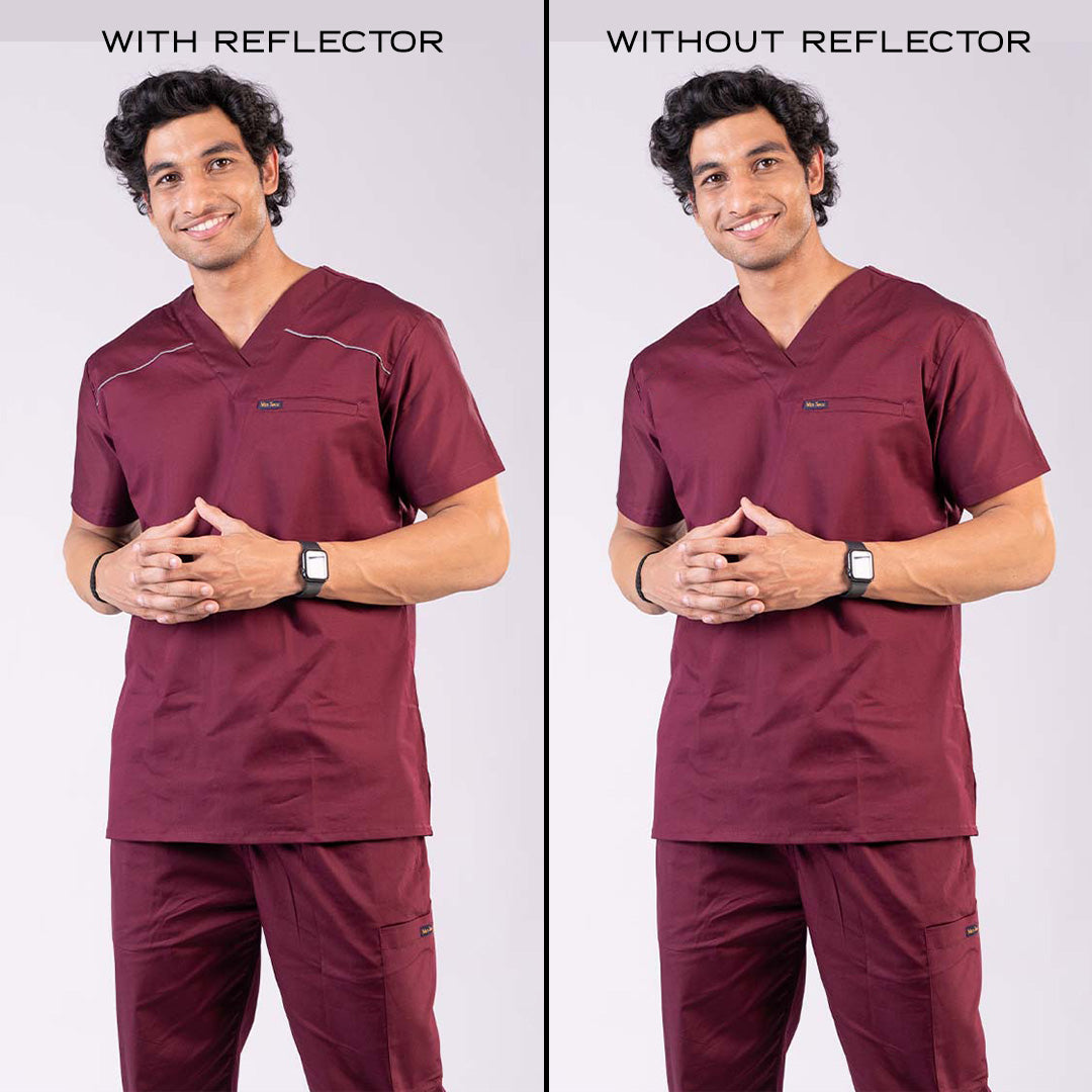 Pro-fit Maroon Vneck Men scrubs