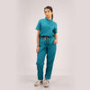 Teal Blue Everyday Scrubs – Women High Neck