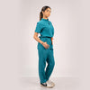 Teal Blue Everyday Scrubs – Women High Neck