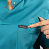 Teal Blue Everyday Scrubs – Women High Neck