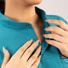 Teal Blue Everyday Scrubs – Women High Neck