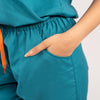 Teal Blue Everyday Scrubs – Women High Neck