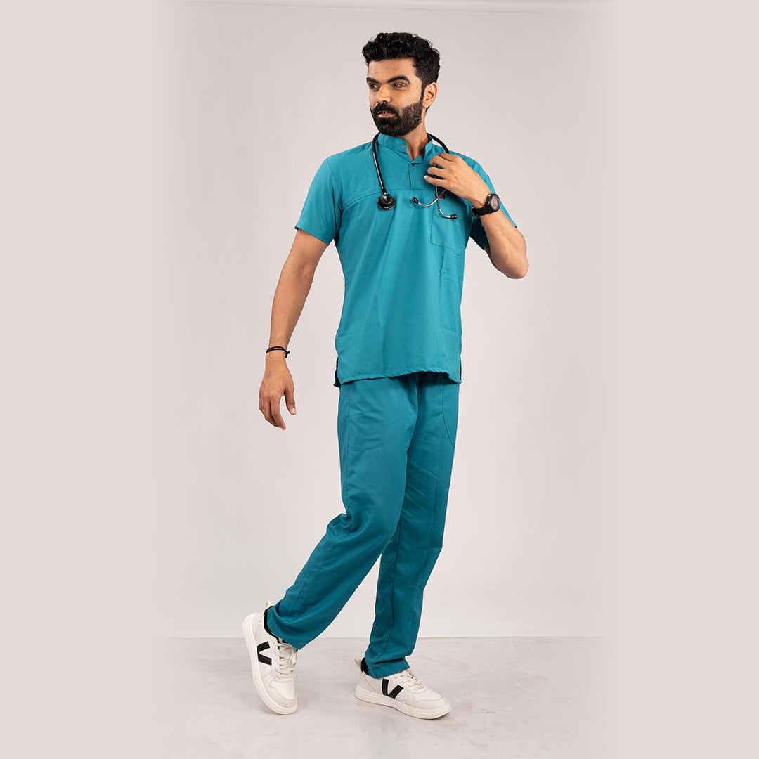 Teal Blue High Neck Scrubs for Doctors & Medical Students | MedTogs Everyday Scrubs
